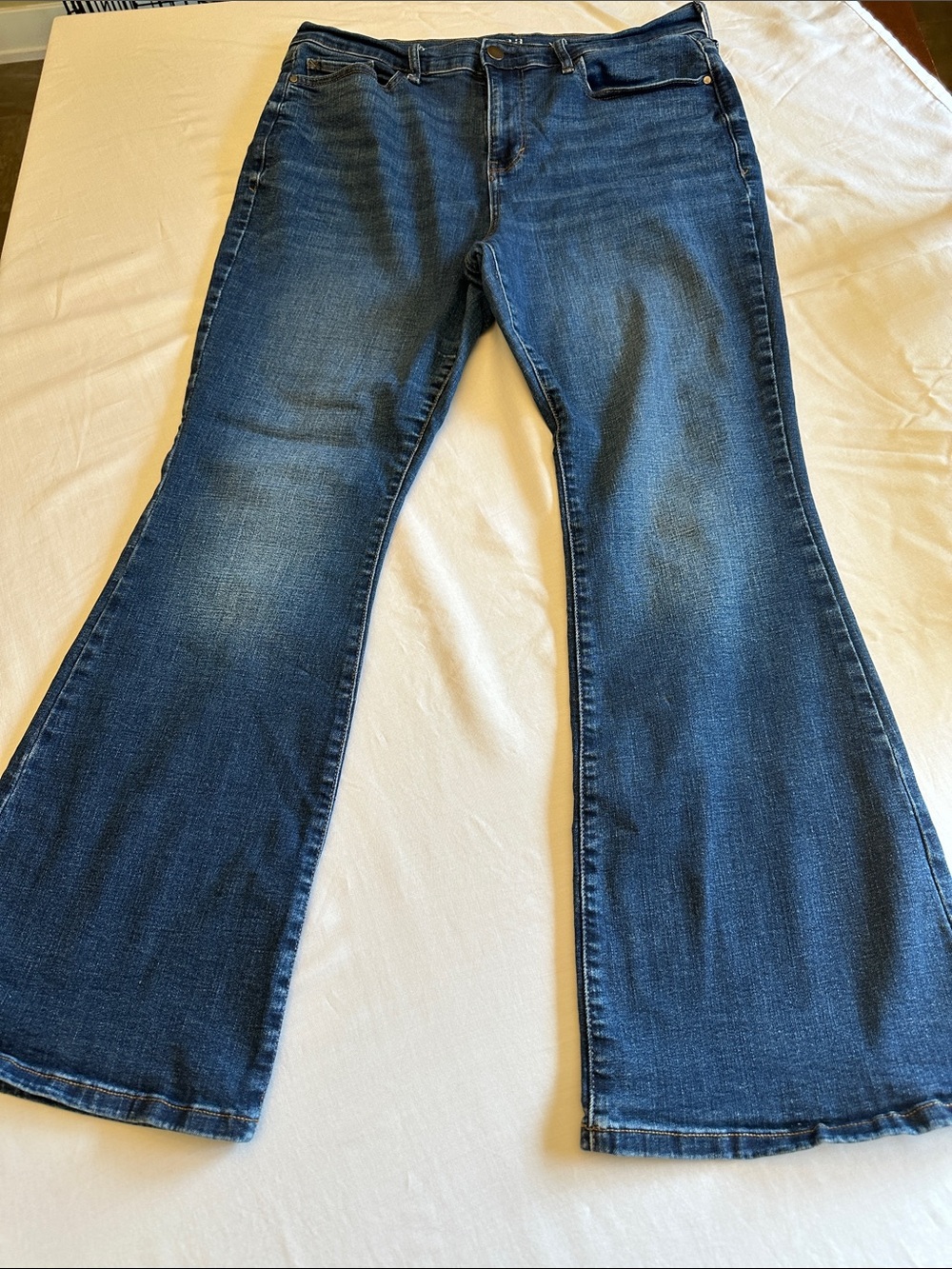a.n.a Dark Blue High Rise Flare Jeans